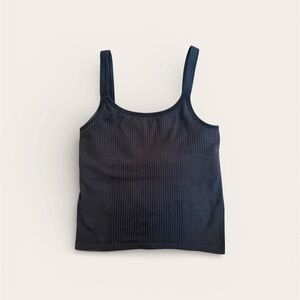 Lululemon Athletica Charcoal Ribbed Workout Tank, Size 4